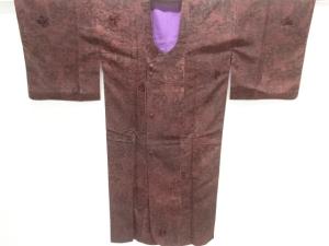 切りビロード　仕覆に菊の葉模様ロング道行コート